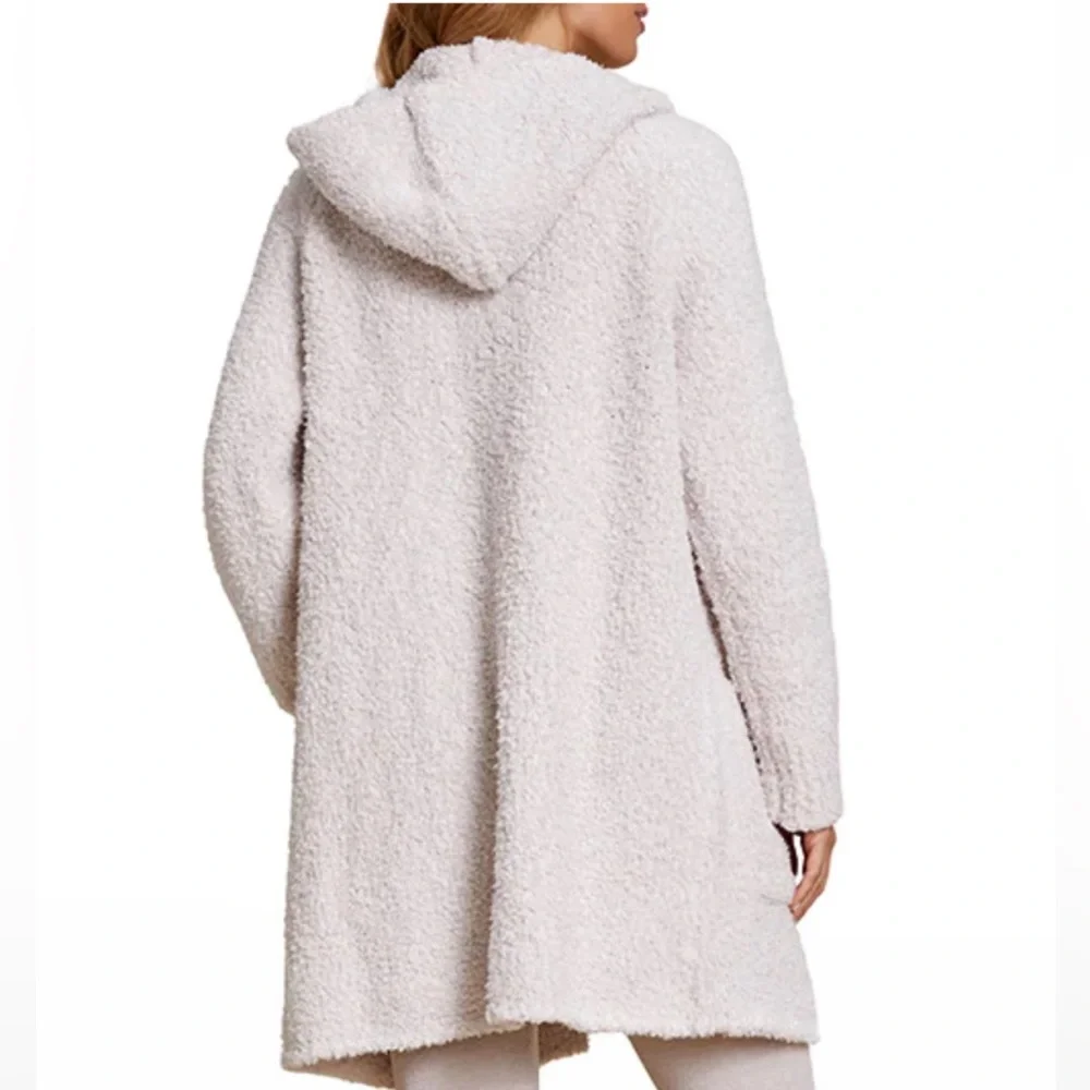NWT Barefoot Dreams S/M Boucle Hooded Cardi in Almond - Picture 3 of 8